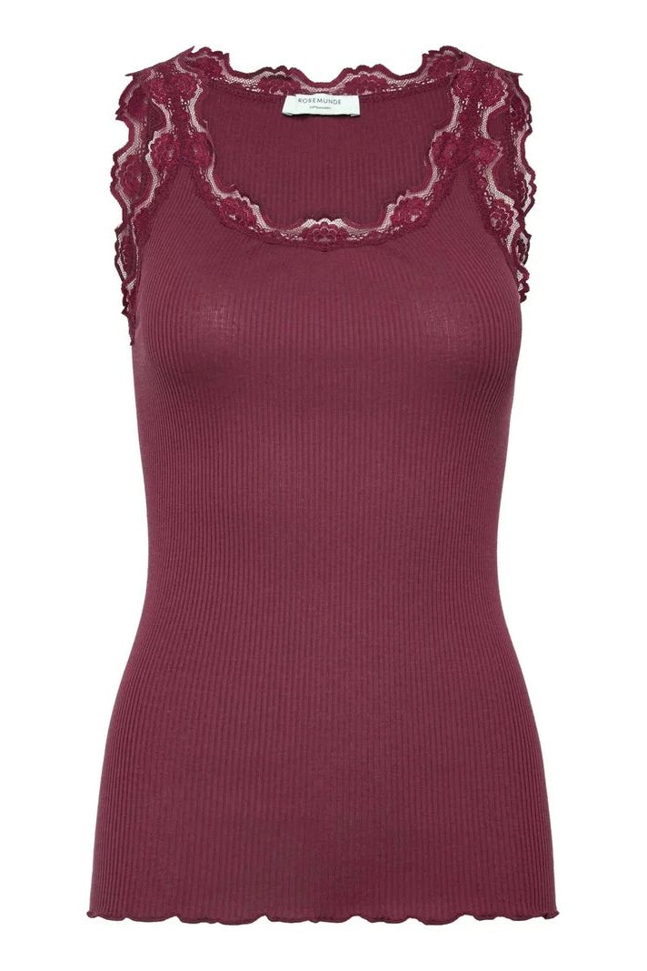 BABETTE SILK SL U-NECK LACE TOP