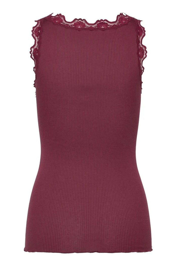 BABETTE SILK SL U-NECK LACE TOP