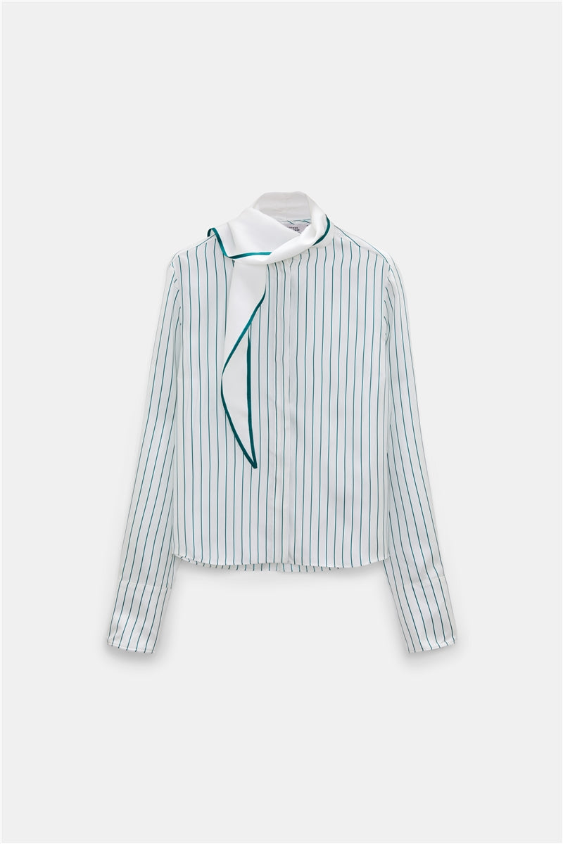 27Z-SCHUMACHER POPLIN BLOESJE STREPEN GREEN