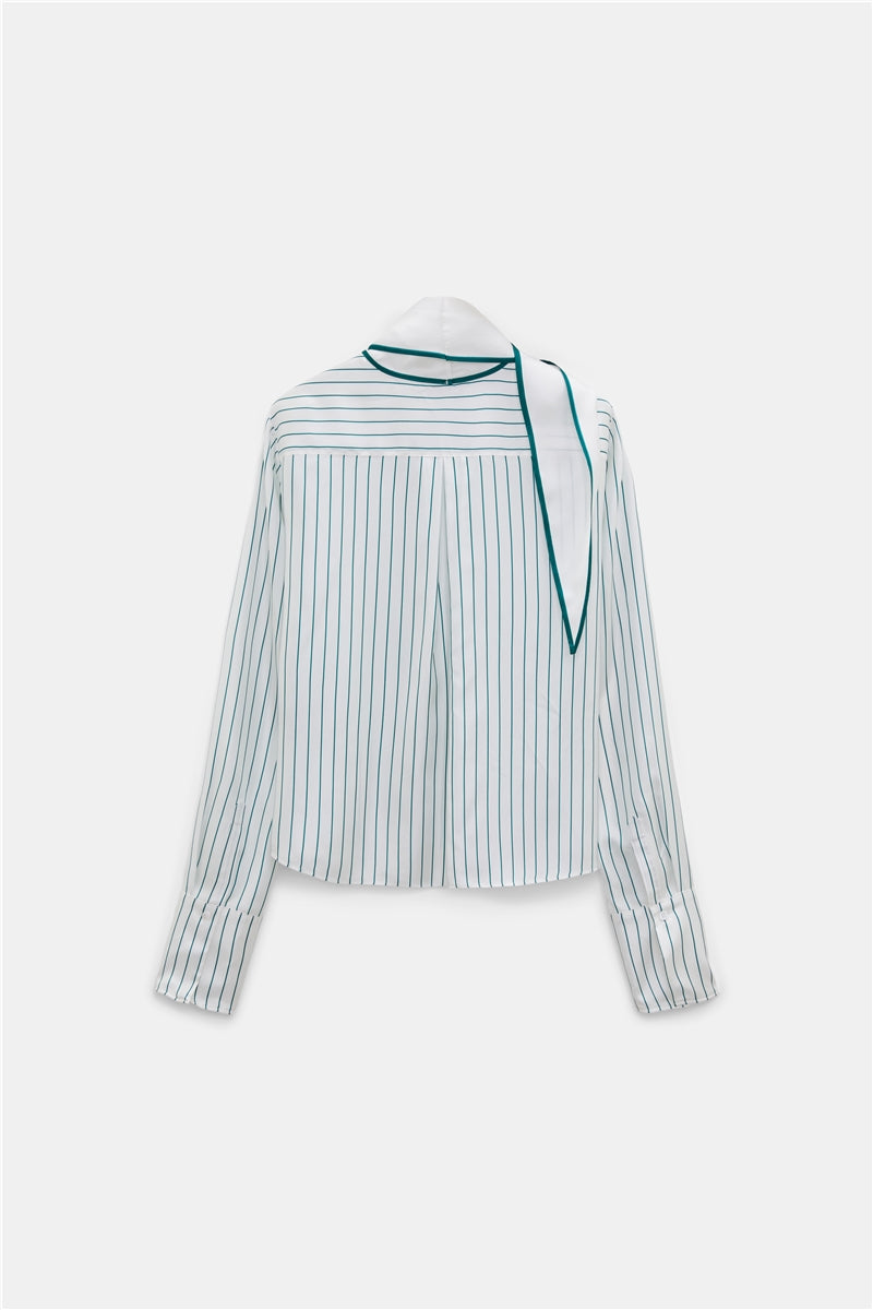 27Z-SCHUMACHER POPLIN BLOESJE STREPEN GREEN