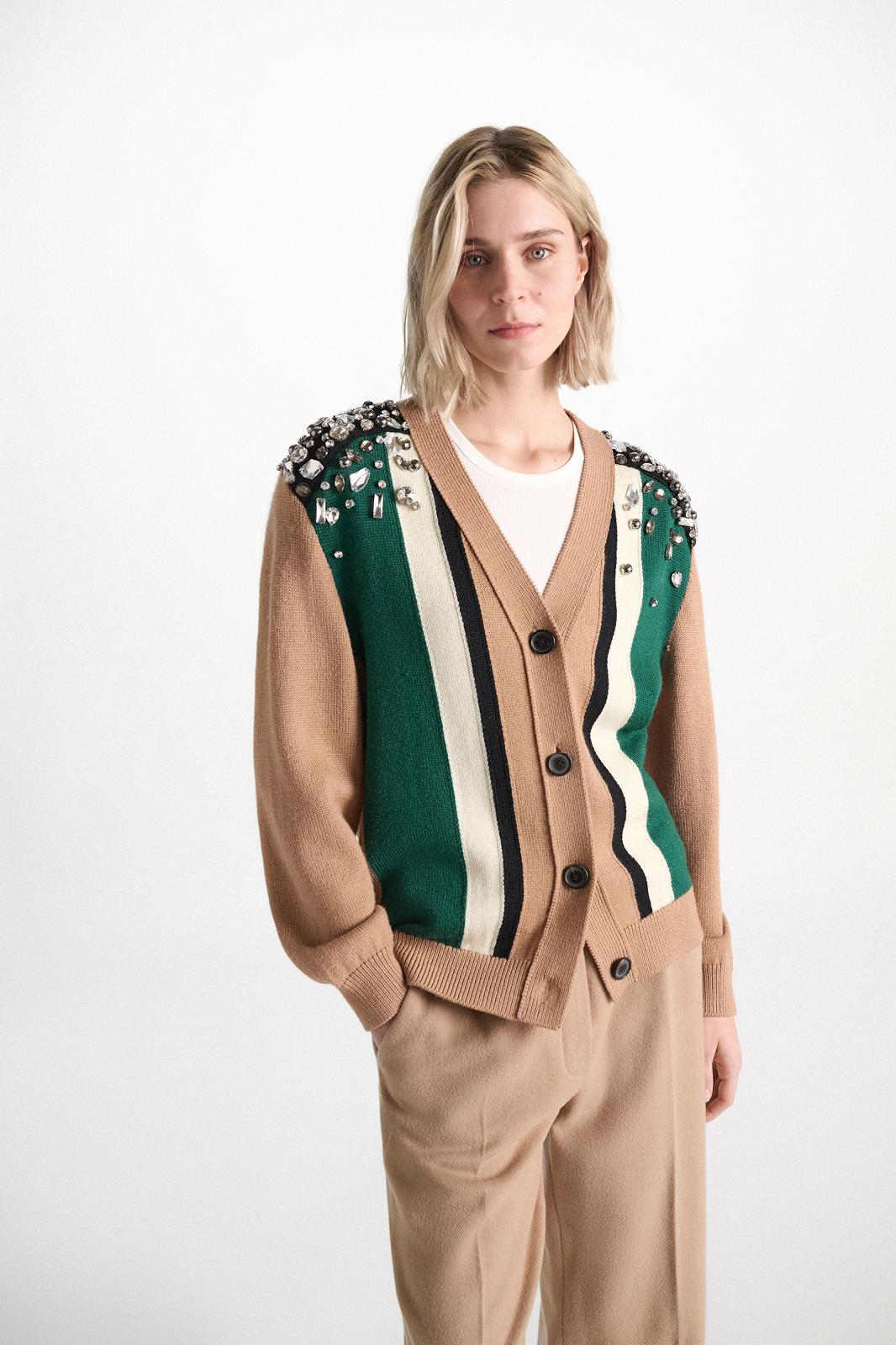 27Z-SCHUMACHER FANTASIE GILET MET GROEN