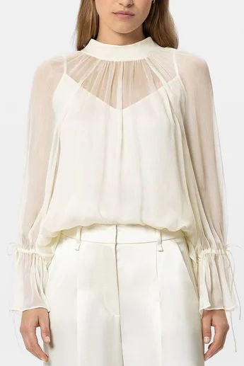 27Z-LUISA CERANO C-BLOUSE ZIJDE VOILE MET STRIK