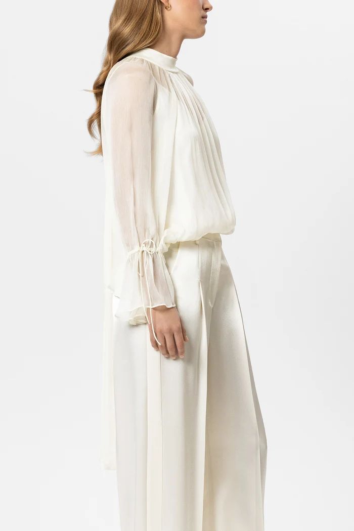 27Z-LUISA CERANO C-BLOUSE ZIJDE VOILE MET STRIK