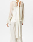 27Z-LUISA CERANO C-BLOUSE ZIJDE VOILE MET STRIK