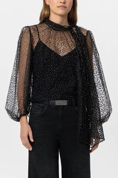 27Z-LUISA CERANO C-BLOUSE TULLE MET GLITTER