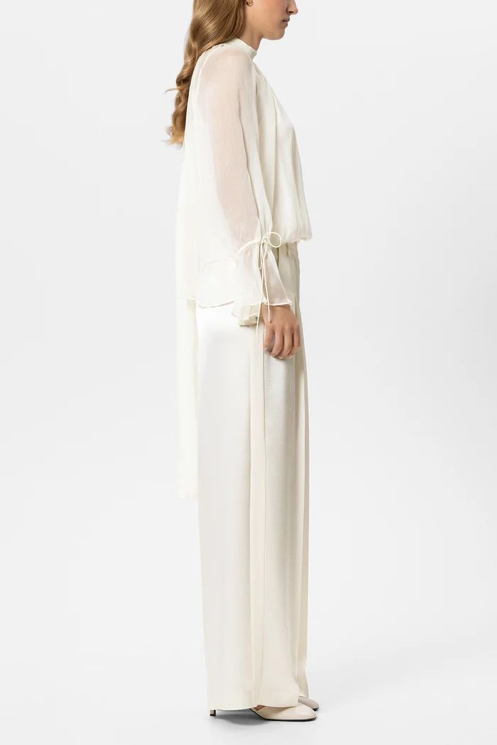 27Z-LUISA CERANO C- BROEK WIDE LEG ZIJDE ECRU