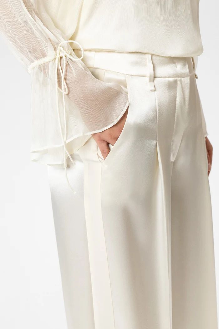 27Z-LUISA CERANO C- BROEK WIDE LEG ZIJDE ECRU