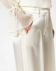27Z-LUISA CERANO C- BROEK WIDE LEG ZIJDE ECRU