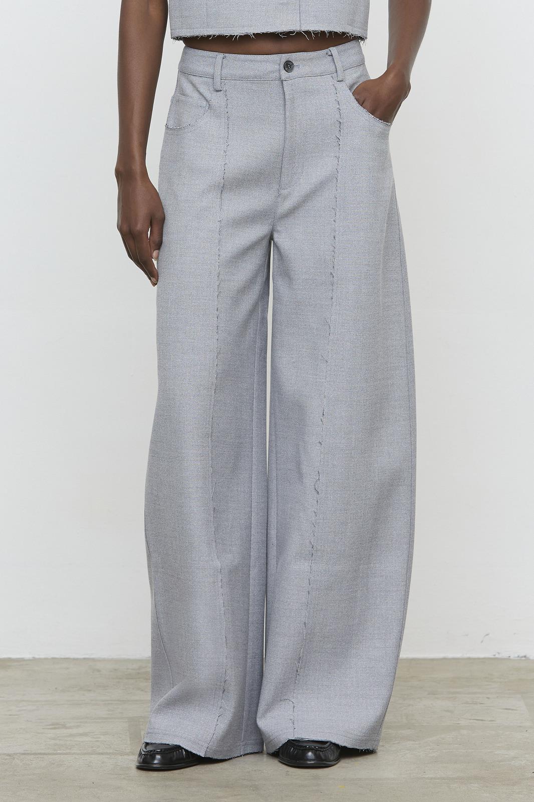26W-BROEK BALLOON GRIJS MET STIKSEL