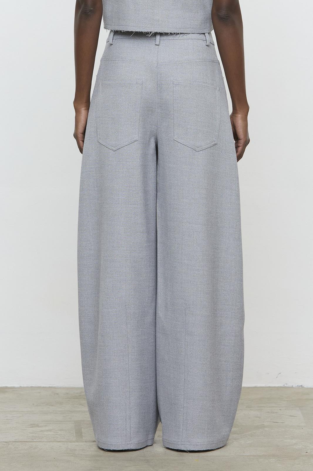 26W-BROEK BALLOON GRIJS MET STIKSEL