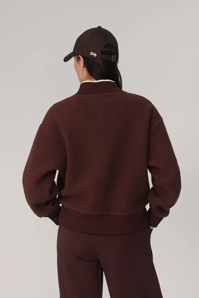 BRENNA BUTTON NECK FLEECE