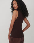 BIRDIE KNIT TANK TOP COFFEE