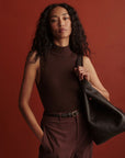 BIRDIE KNIT TANK TOP COFFEE