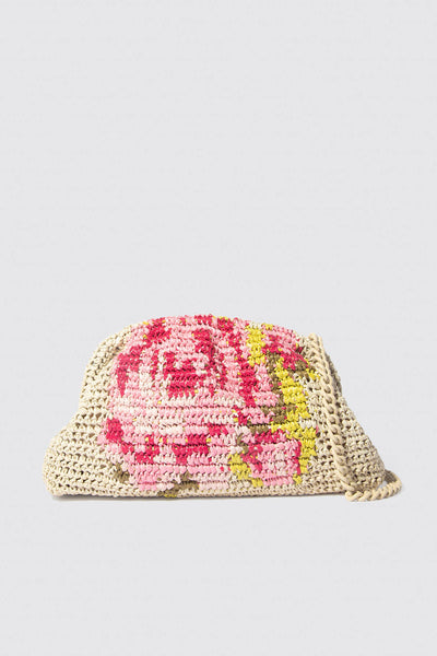Maria la rosa clutch crochet floral